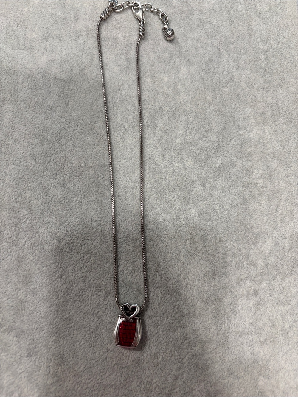 Brighton Silver Necklace with Red purse